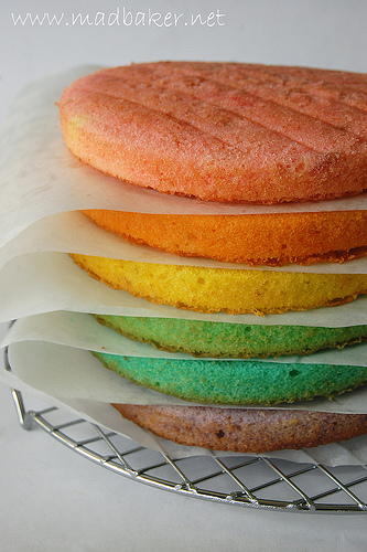 Pastel Rainbow Cake - Top tier